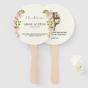 Round Funeral Program Fan