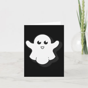 Round Ghost Cute Ghost Halloween Spooky Season Card