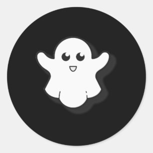 Round Ghost Cute Ghost Halloween Spooky Season Classic Round Sticker