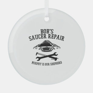 round glass ornament/ BSR black logo Glass Ornamen Tree Decoration