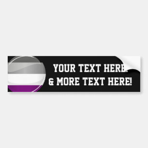 Round Glossy Asexual Pride Flag Bumper Sticker