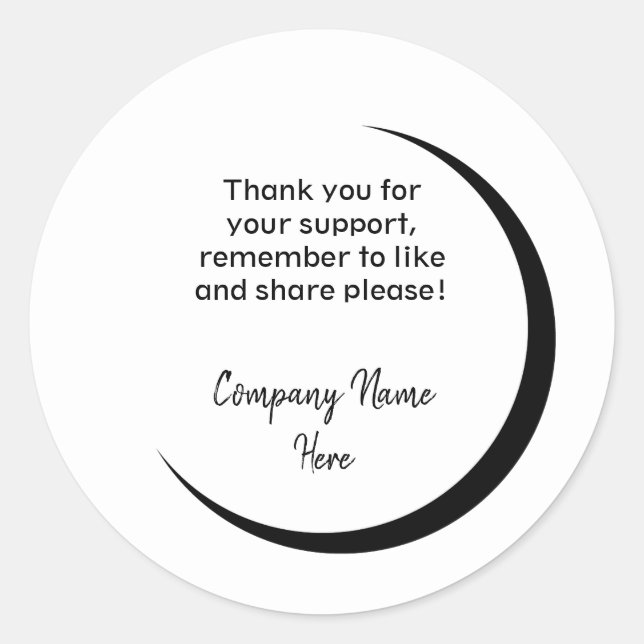 Round glossy sticker with crescent moon (Front)