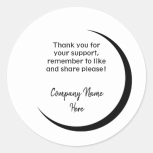Round glossy sticker with crescent moon