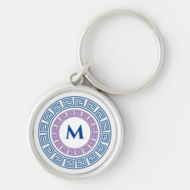 Round Greek Key Custom Monogram Ring (Front)