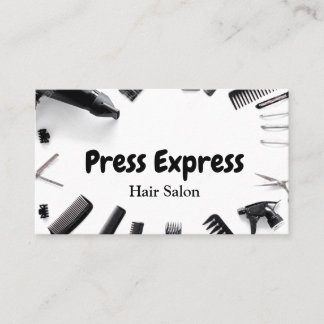 Round hair salon business card