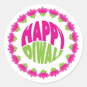 Round Happy Diwali Stickers