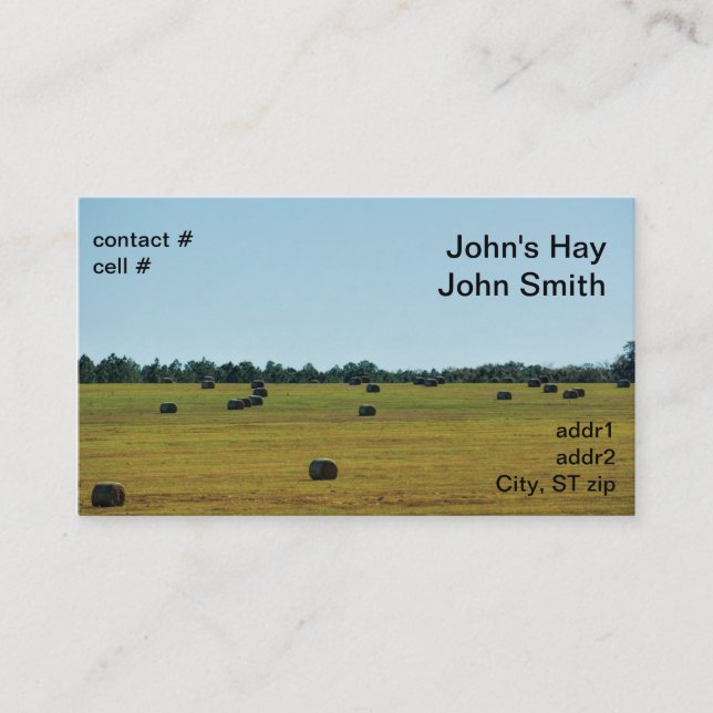 Round hay bales business card (Front)