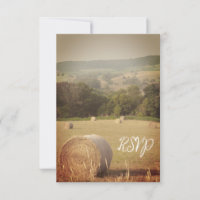 Round Hay Bales Farm Wedding RSVP