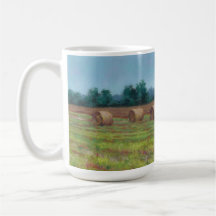 Round hay bales mug by Mandy Roeing