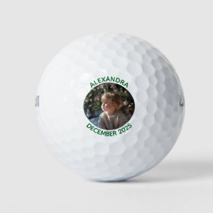 Round Holiday Family Photo Golf Balls
