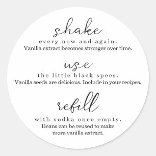 Round Homemade Vanilla Extract Instructions Classic Round Sticker