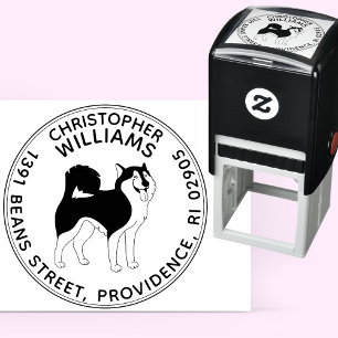 Round Husky Return Address Self-inking Stamp