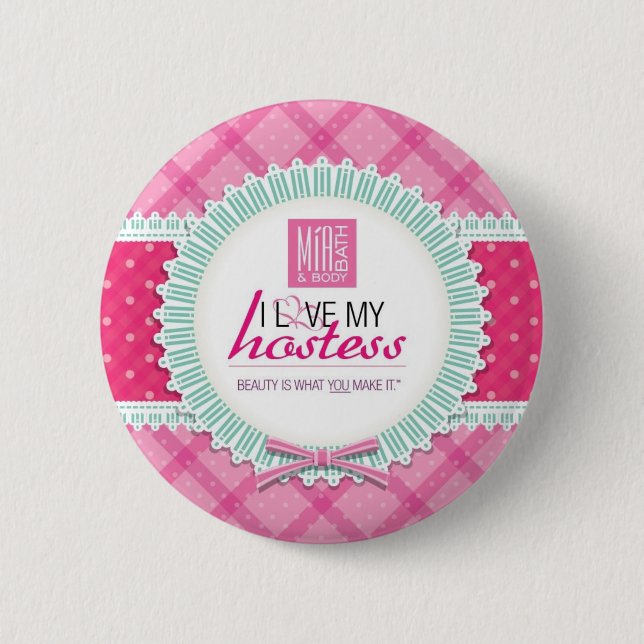 Round I love my hostess Pin (Front)