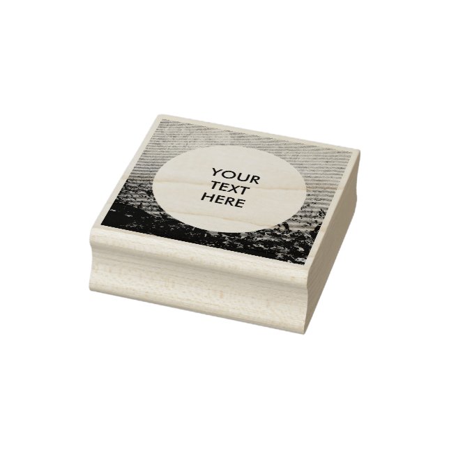Round in Square Frame splatter 6 + your Text Rubber Stamp (Stamp)
