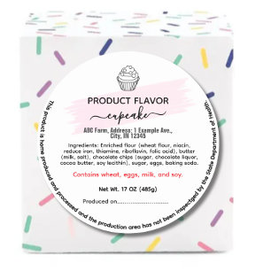 Round Indiana cottage food law labels
