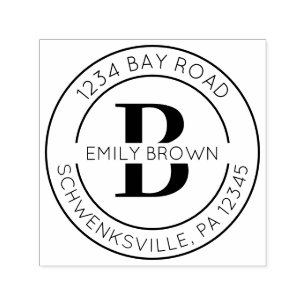 Round Initial Return Address Self-inking Stamp