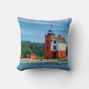 Round Island Lighthouse Cushion