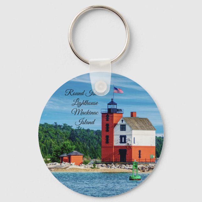 Round Island Lighthouse Key Ring (Front)