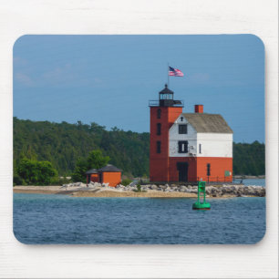 Round Island Lighthouse Mouse Pad