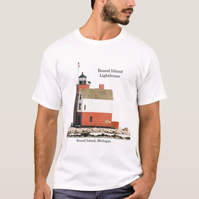 Round Island Lighthouse shirt light (Front)