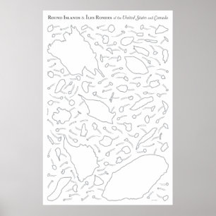 Round Islands and Îles Rondes of the US & Canada Poster