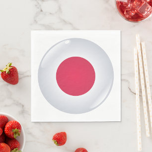 Round Japan Flag Paper Napkins