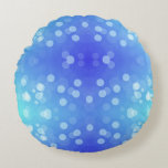 Round jellyfish-shaped pillow in a gradient<br><div class="desc">Round jellyfish-shaped pillow in a gradient of blue and teal with white polka dots. The design is playful and whimsical, evoking a sense of tranquility.</div>