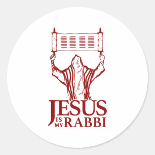 Round Jesus Is My Rabbi Sticker
