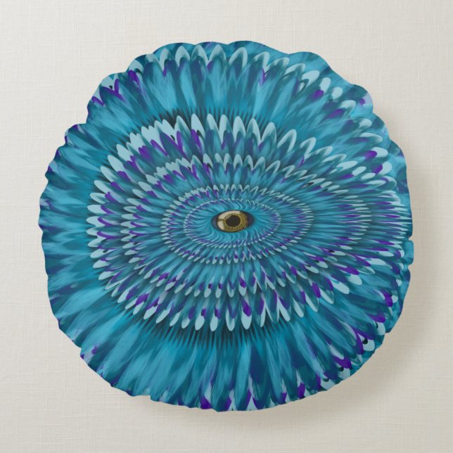 Round Jurassic EYE SEE YOU doodle  Cushion (Front)