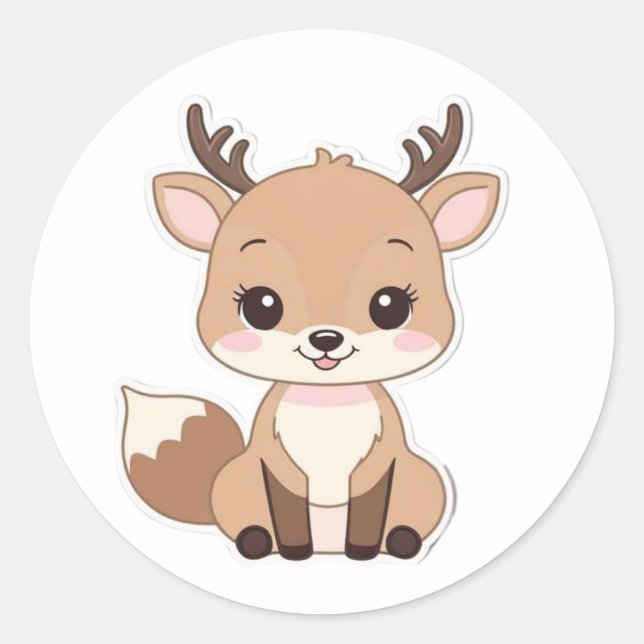 Round Kawaii Dee Sticker - Cute and Fun (Front)