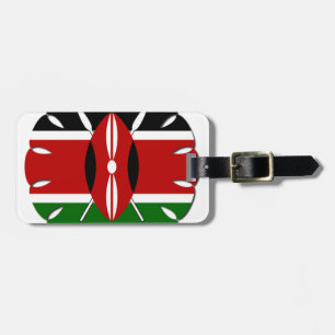 Round Kenyan Motif: A National Symbol Luggage Tag