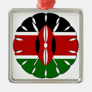 Round Kenyan Motif: A National Symbol Metal Tree Decoration