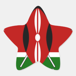 Round Kenyan Motif: A National Symbol Star Sticker