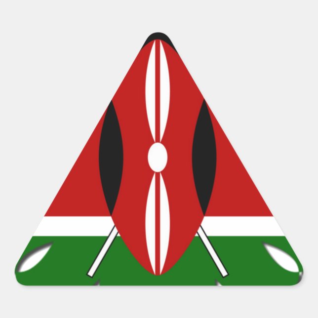 Round Kenyan Motif: A National Symbol Triangle Sticker (Front)