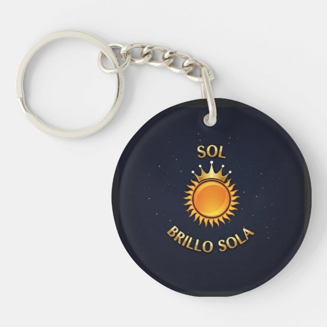 Round Keychain “Sol Brillo Sola” – Compact Style (Front)