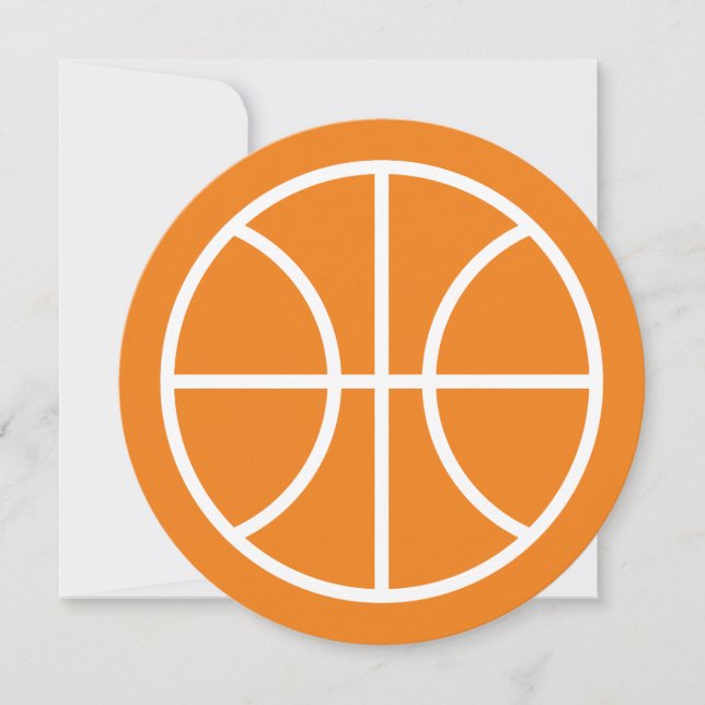 Round kids basketball Birthday party invitations (Front)