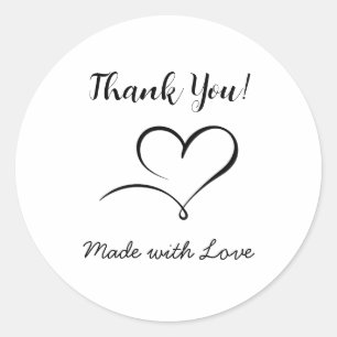 Round Label Sticker with Made with Love Message