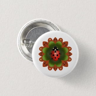 Round Ladybug  3 Cm Round Badge