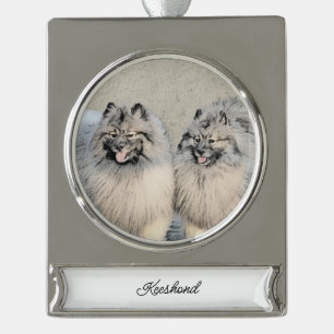 round-large 2 silver plated banner ornament
