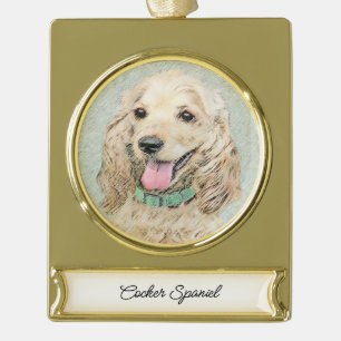 round-large gold plated banner ornament