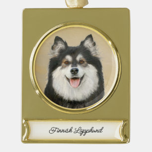 round-large gold plated banner ornament