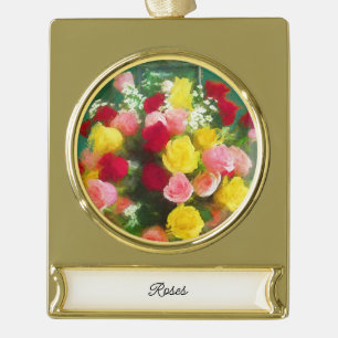 round-large gold plated banner ornament