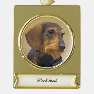 round-large gold plated banner ornament