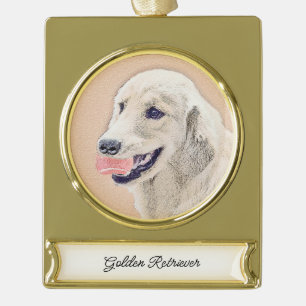 round-large gold plated banner ornament