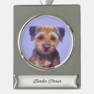 round-large silver plated banner ornament