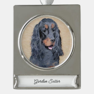 round-large silver plated banner ornament