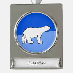 round-large silver plated banner ornament