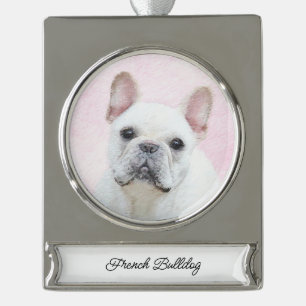 round-large silver plated banner ornament