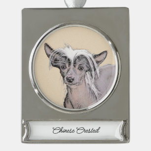 round-large silver plated banner ornament