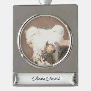 round-large silver plated banner ornament